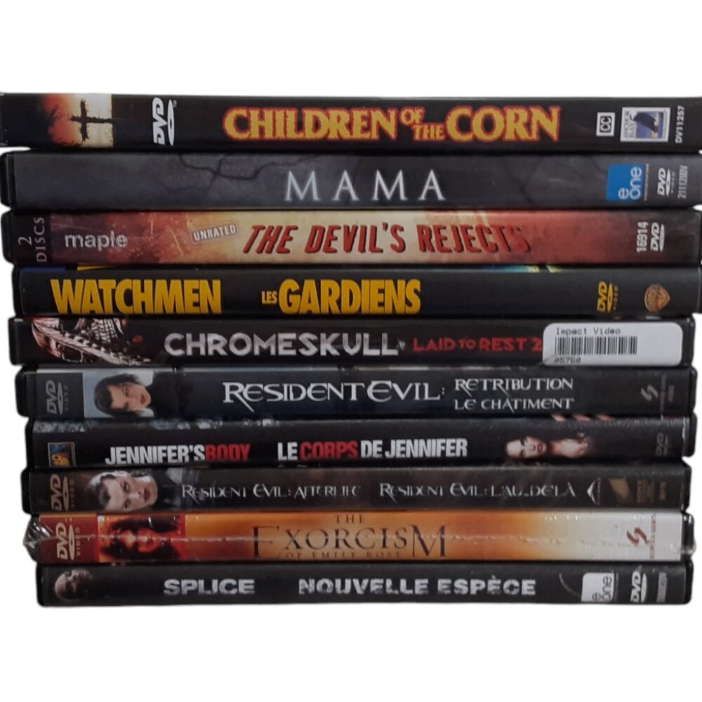 Horror Movie DVD Bulk Lot Jennifers Body Resident Evil Chromeskull Devils Reject